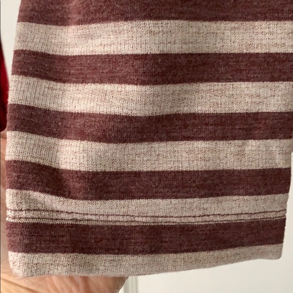 J. Crew Burgundy Stripe Turtleneck Sweatshirt - Picture 2 of 4